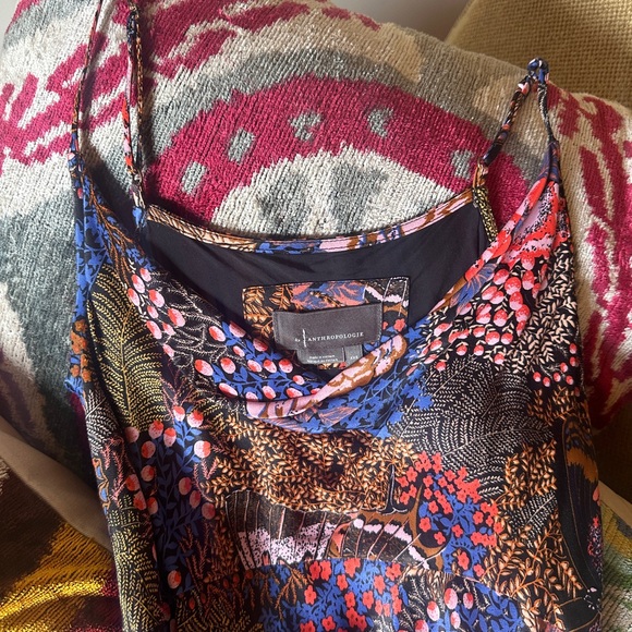 Anthropologie XXS Colorful Floral Maxi Slip Dress - Picture 2 of 3
